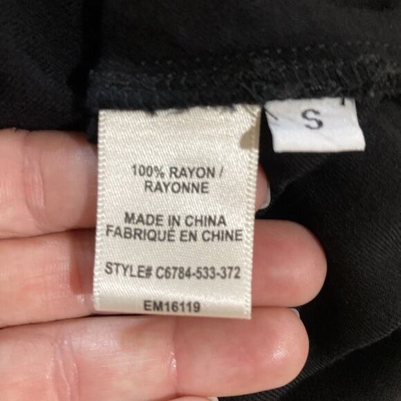 Anthropologie Cloth & Stone Justine Dress Black Rayon Tee Shirt Style Size Small - Picture 5 of 10